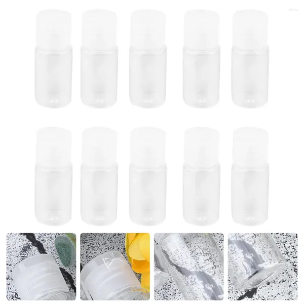 Bouteilles de stockage 24 pcs Lotion 10ml Flip Top Distributeurs de bouteilles rechargeables émulsion maquillage de voyage sous pour