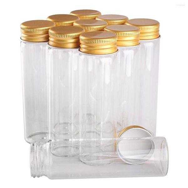 Botellas de almacenamiento 24 piezas 50ml 30 100mm vidrio con tapas de aluminio dorado frascos de especias viales para regalo de artesanía de boda