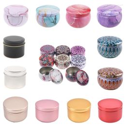 Opslagflessen 24 stijlen kaarsenpotten met dekselronde container blikken blik tinplate kan doe -het -zelf zalven huidverzorgingsmonsters reizen lege doos