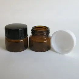 Bouteilles de rangement 24 x 5G Échantillon portable vide en verre ambre maquillage jars contenants 5ccclable Refipillable Brown Cosmeitc Emballage