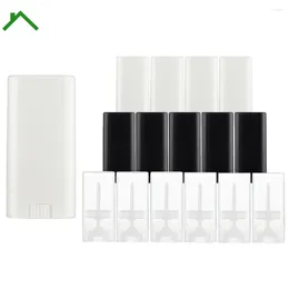 Opslagflessen 24 stks 15 ml platte ovaal wit zwart transparante lege lipbuizen plastic vaste parfum deodorant stick containers