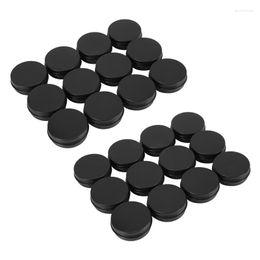 Bouteilles de stockage 24pcs 1Oz Bocaux en aluminium noir avec couvercle à vis rond Conteneurs vides en métal