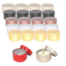 Opslagflessen 24 stks 50 ml aluminium kaarsenronde containers praktische potten vaste luchtdichte metalen pot met metalen crème pot