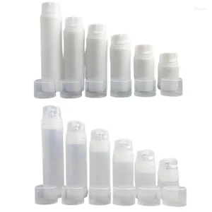 Bouteilles de stockage 24pcs vide portable clair blanc distributeur sans air lotion pompe crème 30ml 50ml 80ml 100ml 120ml 150ml
