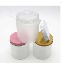 Botellas de almacenamiento 24 piezas/lote 250g transparente a granel Frost PET PET Plastic Jarras cosméticas de 250cc Tapa de plata (blanco/rosa/oro) con sello