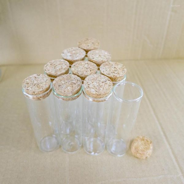 Botellas de almacenamiento 24 unids/lote 30 100mm 50ml tapón de corcho botella de vidrio contenedor picante frascos viales DIY Craft