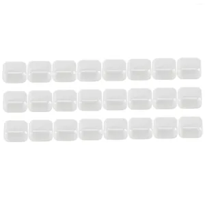 Bouteilles de rangement 24pcs Boîte de contenants de perles en plastique clair avec couvercle à charnière pour articles artisanat matériel