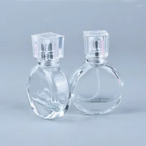 Bouteilles de rangement 25 ml de parfum bouteille en verre vide atomiseur cosmétique couvercle acrylique transparent portable bottle olfant rechargeable 10 pcs