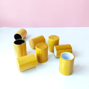 Bouteilles de rangement 250 pcs / lot en bambou rouleau en bois sur les bouchons adaptés à 16 mm / 410 couche