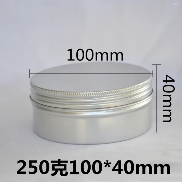 Botellas de almacenamiento 250ml 250 g de mascarilla para el cabello de gran capacidad Cosmética cosmética crema para tornillo Tapa de rosca de aluminio Decoración de frascos de aluminio contenedores