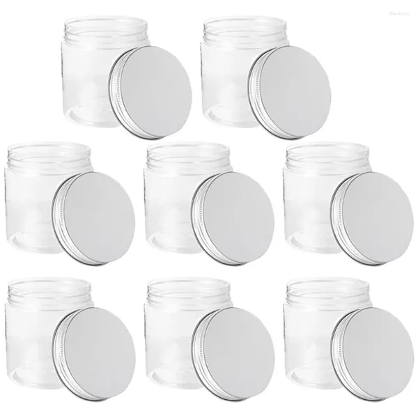 Bouteilles de stockage 250 ml Mini couvercle en aluminium argenté transparent Mason Jar Set en plastique confiture pots de miel scellant petit minuscule