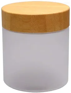 Bouteilles de rangement 250 ml pots en plastique rechargeables avec doublures et couvercles en bambou environnementaux en bouteille de crème grosée pot cosmétique comtainer beauté