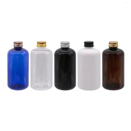 Bouteilles de stockage 250 ml x 24 emballage cosmétique vide pour soins de la peau avec bouchon à vis en aluminium noir or argent contenant de toner bouteille en plastique d'huile