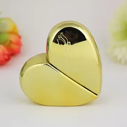 Bouteilles de stockage 25ML en forme de coeur Portable vaporisateur bouteille en métal rechargeable vide parfum atomiseur (doré)
