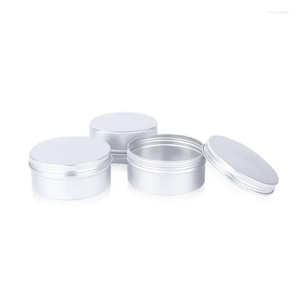 Bouteilles de stockage Pot de 25ml, conteneurs cosmétiques en aluminium, boîte métallique noire transparente, boîtes d'emballage de 50 pièces