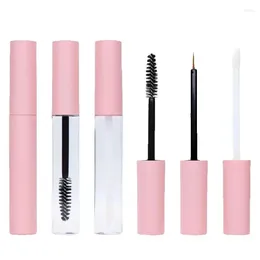 Opslagflessen 25 stuks 10 ml hervulbare plastic lege eyelinerborstel mascara tubes lipgloss basiscontainer wimperlijm fles roze zwart deksel