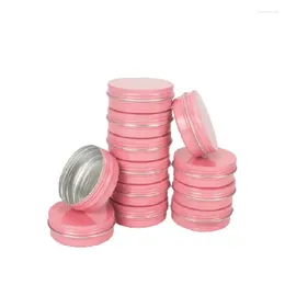 Bouteilles de rangement 25pcs en métal Environnement Environment Vide Couge de bougie Vide Crème Crom Crème Cosmetic Emballage Rose Pot en aluminium Pot Continier 60G