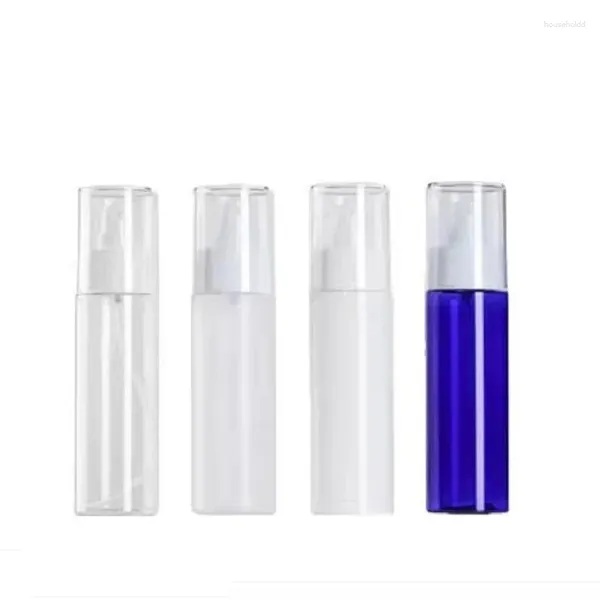 Botellas de almacenamiento 25 piezas PET Plastic Spray Mist vacío 100 ml de hombro plano Forst Cosmético negro Cosmética Botella de la bomba de loción