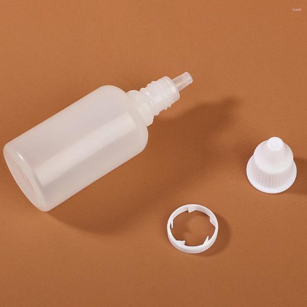 Botellas de almacenamiento 25 unids botella recargable gotero de plástico blanco ojo líquido dispensador a prueba de arañazos para viajes al aire libre
