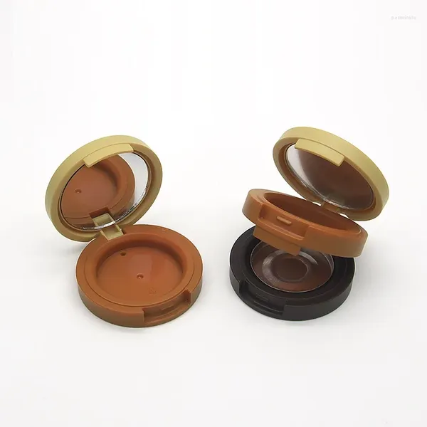 Bouteilles de rangement 27 mm Boîte en plastique de maquillage à double couches avec miroir en aluminium vide Emballage cosmétique poudre Contrasse de boîtier compact