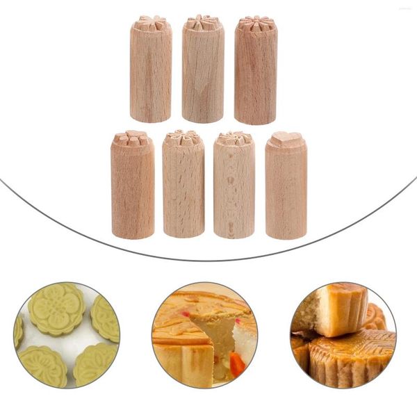 Bouteilles de rangement 2 cm Stamp en bois tampons sculptés à main Poterie Decorative DIY Blocs d'impression biscuit décoration accessoires d'artisanat naturel