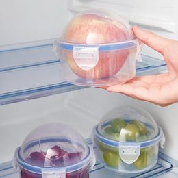 Bouteilles de stockage 2pc légumes fruits conteneurs nourriture tomates oignon pomme cuisine boîte ronde récipient transparent avec couvercle