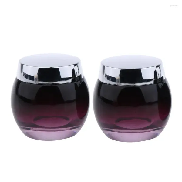 Bouteilles de rangement 2pcs 120g en verre échantillon bouteille de bouteille cosmétique Jar Crème Créer - Gradient violet