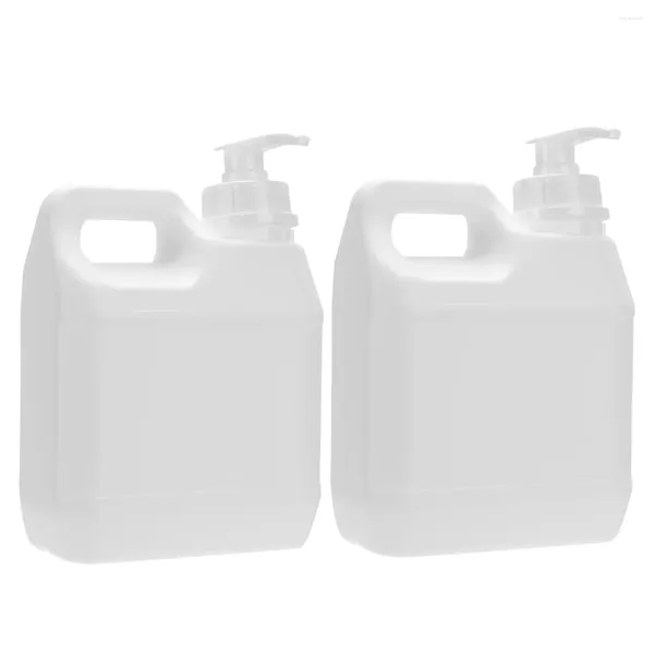 Bouteilles de stockage 2 pièces 1L, pompe à liquide, récipient en plastique pour cosmétiques (blanc)