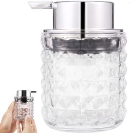 Opslagflessen 2 stks 200 ml glaszeep dispenser transparante hand met zilveren pomp navulbare badkamerlotionfles
