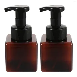 Bottiglie di stoccaggio 2 pezzi 250 ml Vuote Mousse Pompa Bottiglia da viaggio Contenitori schiumogeni riutilizzabili Fiala per lozione Shampoo (Marrone)