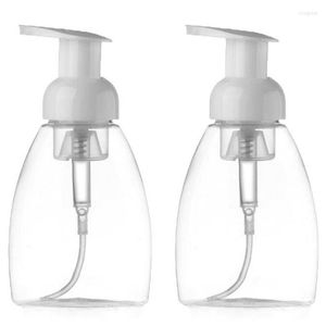 Bouteilles de stockage 2 pièces 250 ml distributeur de savon moussant pompe en plastique transparent parfait pour les comptoirs de cuisine et de salle de bain