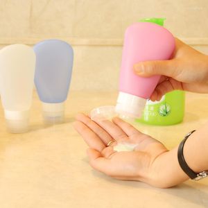 Bouteilles De Stockage 2pcs 37ml Portable Rechargeable Squeeze One Hand Press Cap Voyage-Idéal Pour La Distribution De Lotions Shampooings Et Huiles De Massage