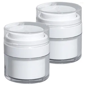 Bouteilles de rangement 2pcs pots crème rechargeables JAR JAR Échantillon vide pour la lotion au beurre corporel (15 ml)