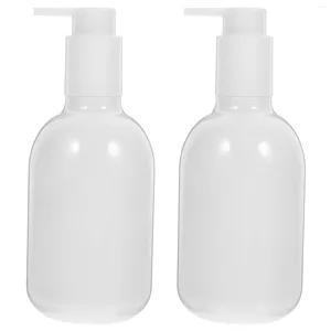 Bouteilles de stockage 2 pièces distributeur carré Lotion pompe Portable rechargeable vide pour shampooing distributeurs à main avec longue bouche