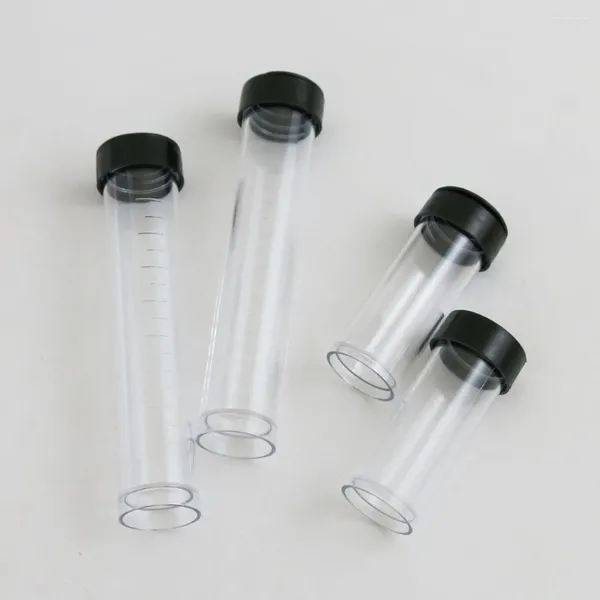 Bouteilles de rangement 2pcs vide 10 ml 20 ml Forme de test de bouteille en plastique transparent avec capuchon utilisé pour les bijoux de perles