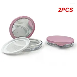 Opslagflessen 2PCS Losse poederverpakking Prachtig elastisch gaas Cosmetisch 3g met spiegel