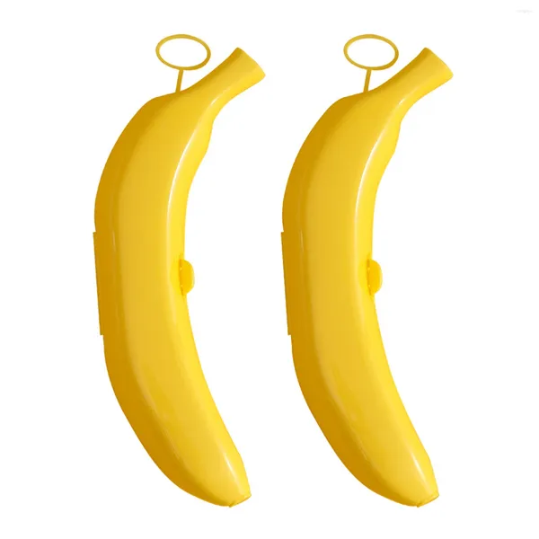 Bouteilles de rangement 2pcs pp Keep Fresh Travel Voyage Cutte Protection Cleure d'école Conteneur de camping Outdoor Banana Boîte à pique-nique