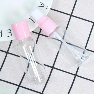 Bouteilles de rangement 2pcs Refipillable Travel Bottle Spray Dispensing Lotion Gel Gel Essence Shampooing Cosmetic Empty Container Makeup