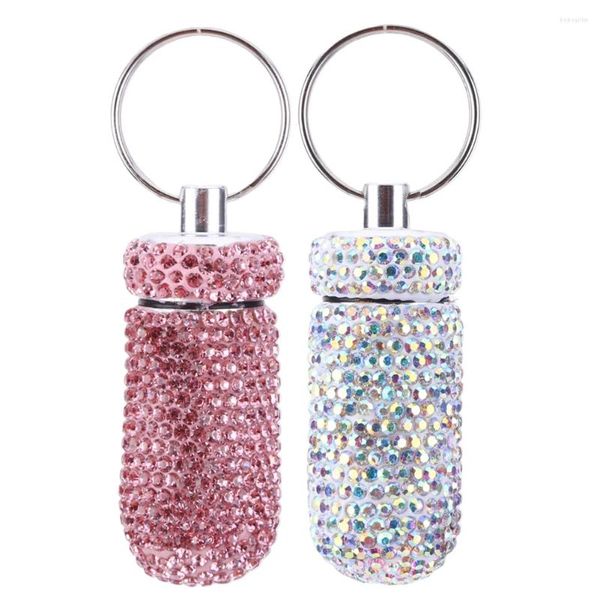 Bouteilles de rangement 2pcs Petites bouteilles Bling Riginestone Récipient en aluminium ALLIAGE ALLIAGE IMPÉRISE MUMIDIE POUR VOYAGE EXTÉRIEUR