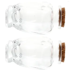 Bouteilles de stockage 2pcs Transparent souhaitant bouteille coeur forme verre pot dérive ornement