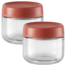 Bouteilles de stockage 2pcs avec couvercle hermétique pour l'avoine de nuit Restaurants multifonctions préparation de repas bouillie noix bonbons café assaisonnement verre