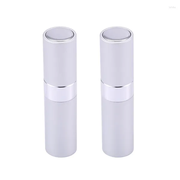 Botellas De Almacenamiento 2X 8 Ml Mini Botella De Viaje Portátil Atomizador De Perfume Vacío Recargable - Plata