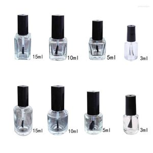 Bouteilles de stockage 3/5/10/15 ml vide vernis à ongles bouteille en verre clair Portable UV Gel conteneur rempli boîte carré rond maquillage Tube