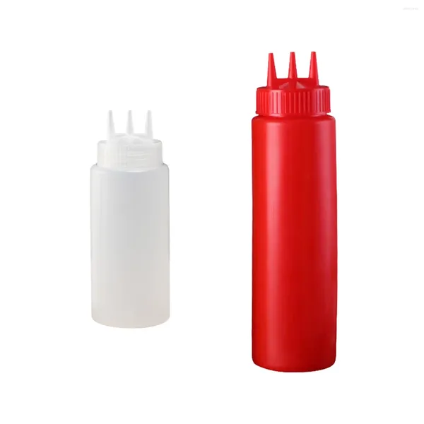 Bouteilles de rangement 3 trous bouteille de ketchup portable réutilisable twist cap de cuisine gadget salade