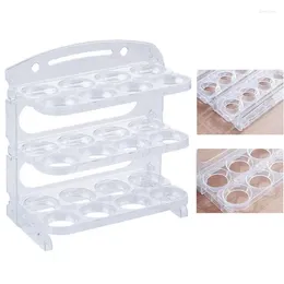 Bouteilles de rangement Réfrigage à 3 couches Organisateur de porte-œufs pliables pour le réfrigérateur Easy Access Shelf Gadget de cuisine robuste portable
