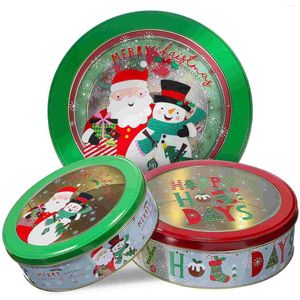 Opslagflessen 3 pc's cookie blikken lege containers cadeau geven met metalen kerstdeksels blik