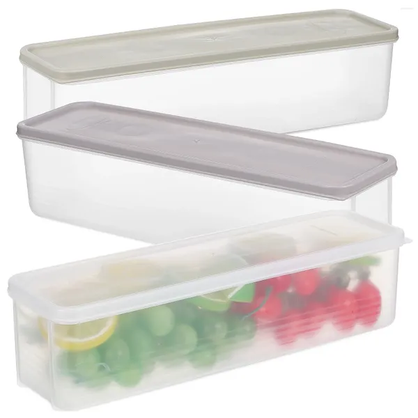 Botellas de almacenamiento 3 PCS Caja sellada Color transparente Caqui Luz Verde Contenedores de pan Comida para refrigerador Kit Clear PP Fruit