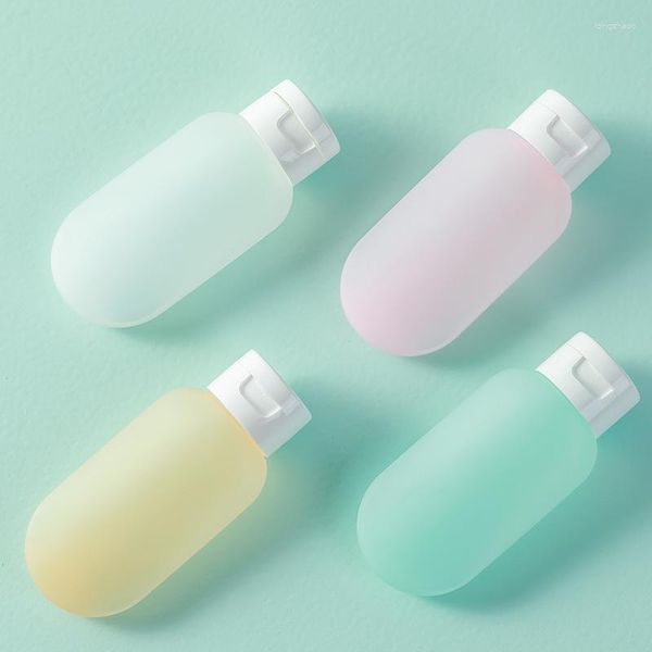 Botellas de almacenamiento 3 PCS/Juego de maquillaje de cara linda Viajamiento de comida Silicona Silicona Saño Ducha Gel Loción Sub-bottling Squeeze Bottación vacía