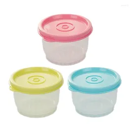 Bouteilles de rangement 3 pcs Small Plastic Box Round Canteen Échantillon supplémentaire Aliments supplémentaires Conteneurs frais 160 ml