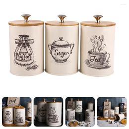 Botellas de almacenamiento 3 PCS Tank a prueba de polvo CAN SELLO JARS DE CAFÉ LEAT DE TE TA TEAR CUBISTRAS DE LA COTIVA